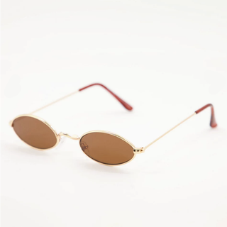 Bershka gold rimmed oval sunglasses in brown  90s fashion