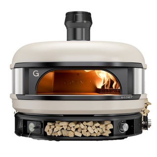gozney dome pizza oven with fire inside 