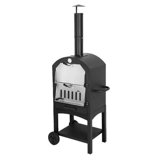 mcinnis tall standing bbq pizza oven on wheels