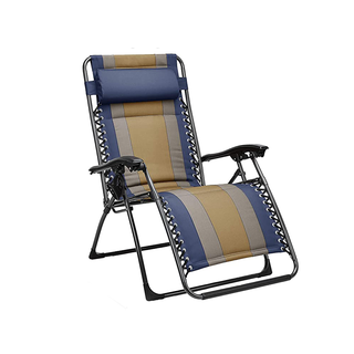 Amazon Basics Padded Zero Gravity Chair in blue and gold