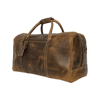Leather Travel Duffel Bag in brown