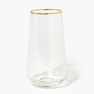 gold rimmed ribbed wine glass from matalan