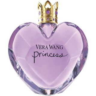 Purple Vera Wing princess perfume in a heart shaped bottle with gold lid.