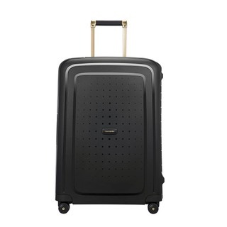 Samsonite S'Cure DLX Spinner in black with gold accents