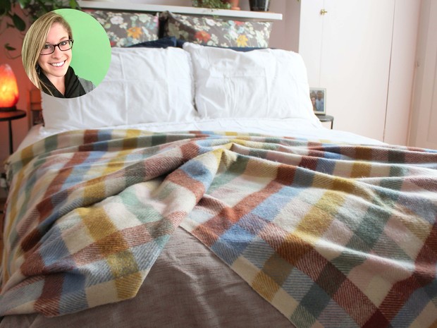 Our Editor bought the Recycled Wool Blanket in Rainbow Check this August.