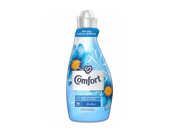 The Comfort Blue Skies Fabric Conditioner is one of our laundry essentials for freshers.