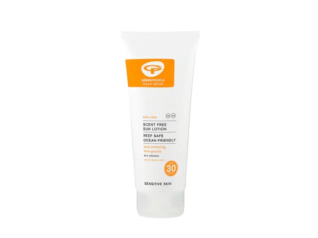 Green People Scent Free Sun Lotion SPF30 is our best eco-conscious face sunscreen