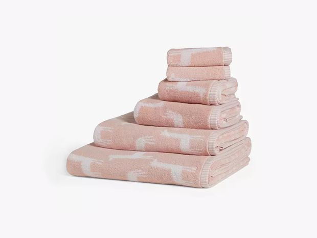 John Lewis & Partners Giraffes Towels, Pale Pink