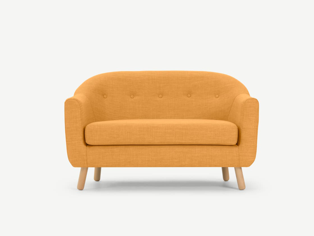 Made.com's Lottie Two Seater Sofa in Honey Yellow.