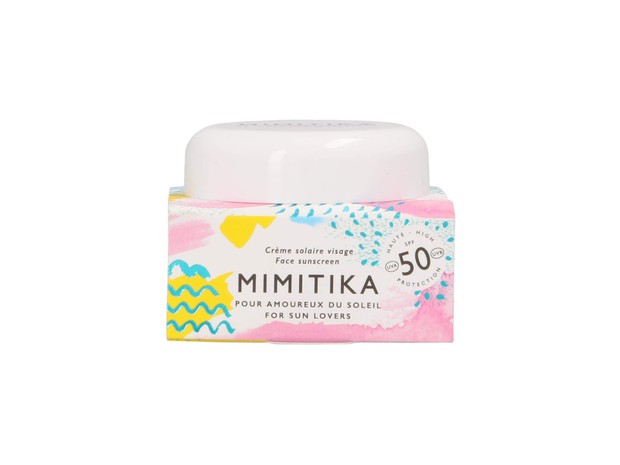 The Mimitika Face Sunscreen SPF50 is our best face sunscreen for tanning