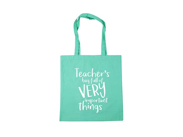 The Teacher's Bag Full of Very Important Things Tote is one of our favourite teacher gift ideas.