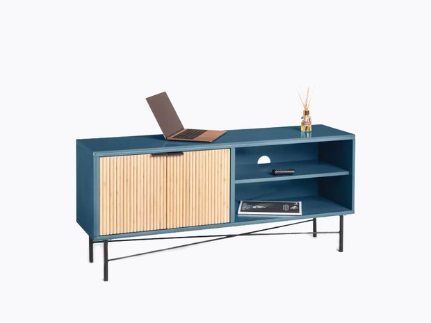 John Lewis & Partners Ridge TV Stand for TVs up to 32", Blue