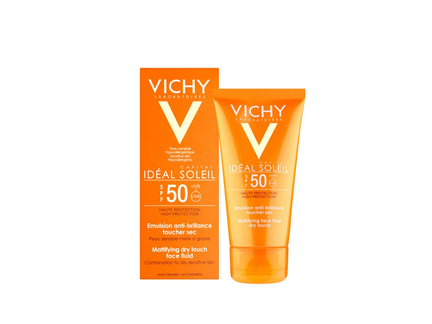 Vichy Ideal Soleil Mattifying Face Dry Touch Sun Cream SPF30 is our best face sunscreen for oily skin
