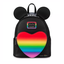 Loungefly Mickey Mouse Pride Mini Backpack in black with rainbow accents