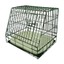 Wire dog cage with fluffy bed