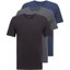 Pack of three T-shirts in black, grey and navy.